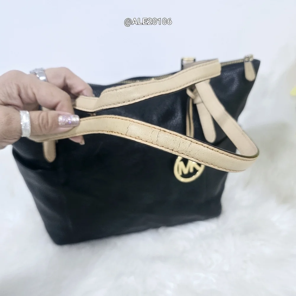 Michael Kors Black and Tan Women's Tote Bag